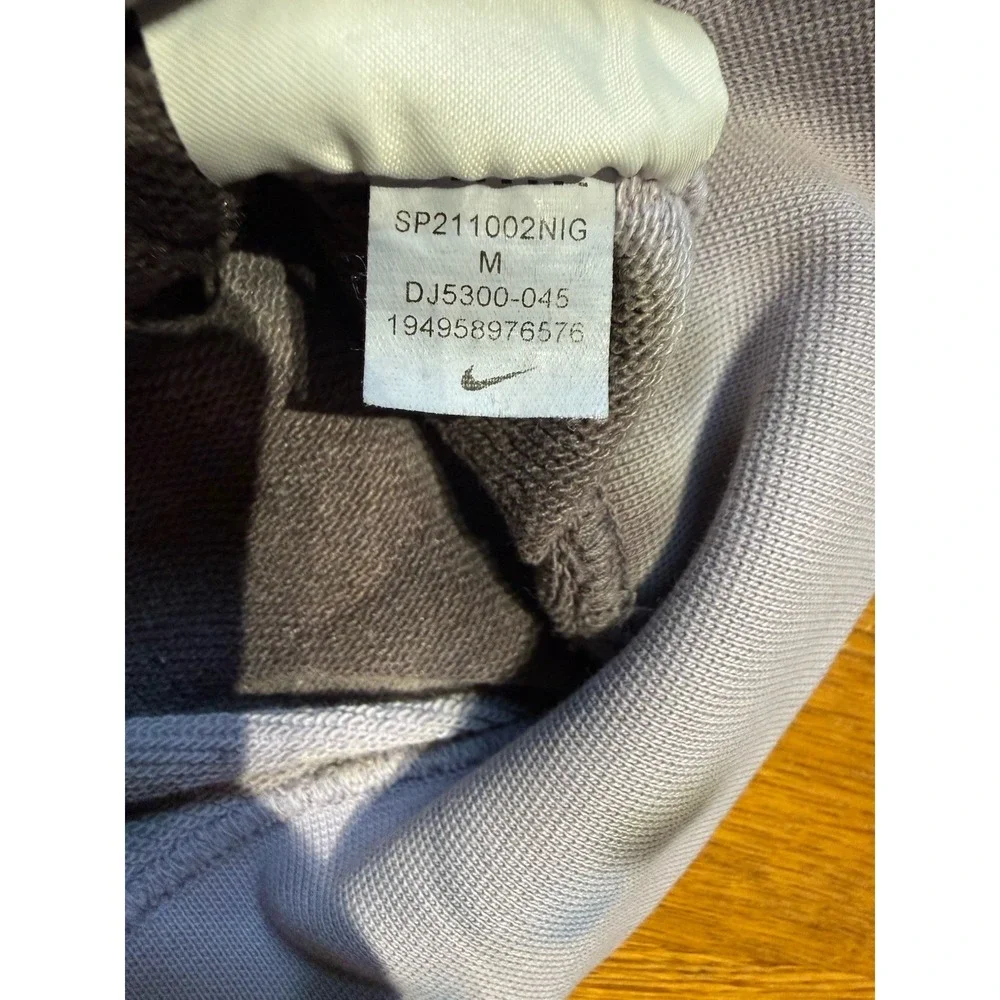 Nike Tie‎ Dye Crewneck Sweatshirt Mens M Gray Black Blue Big Logo Back Swoosh